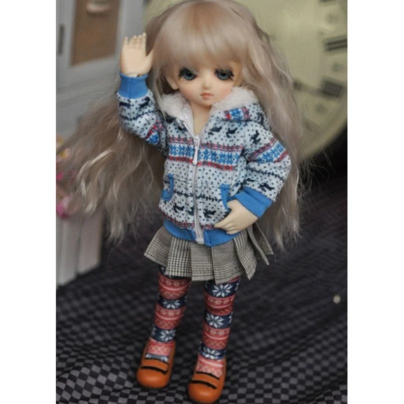 BJD Синий принт пальто наряды верхняя одежда для 1/4 17 &quotвысоких женщин MSD DK DZ AOD DD