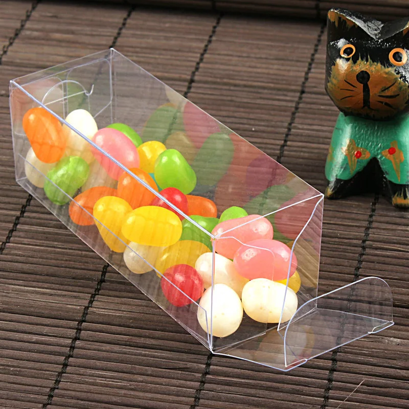 3x3xH cm Transparent Waterproof Chocolate Bags Clear PVC Square Gift Boxes Favor Candy Packing Souvenir Box Wedding Party Supply (2)