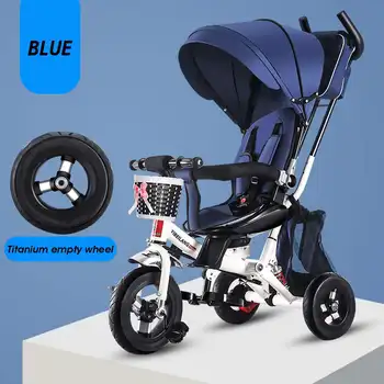 

4 in 1 Baby Trolley Stroller Kids Ride on Trike Children Tricycle Bike with Shade Cover
