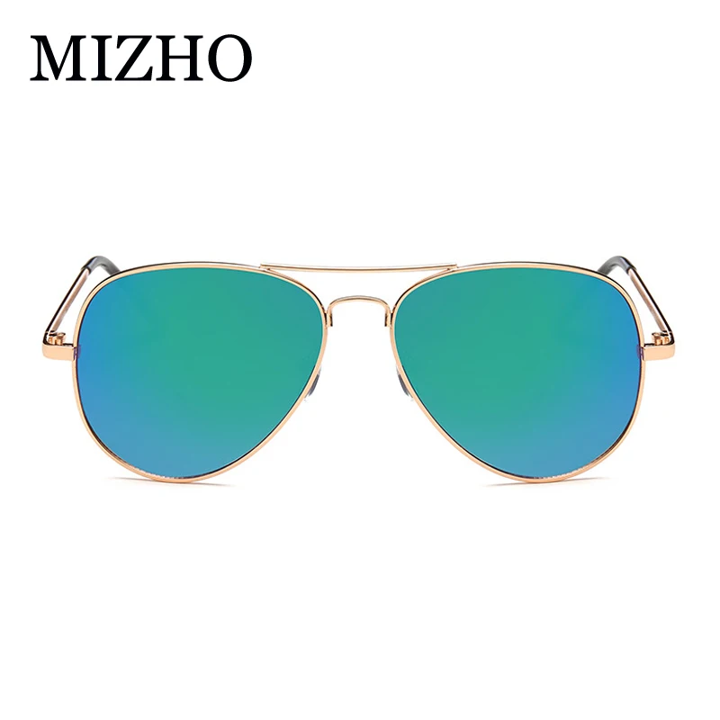 MIZHO Cheap Brown Lens Unisex Metal Yellow Sunglasses Women Pilot Mirror Brand Designer Aviador Sunglasses For Men 2019 Summer