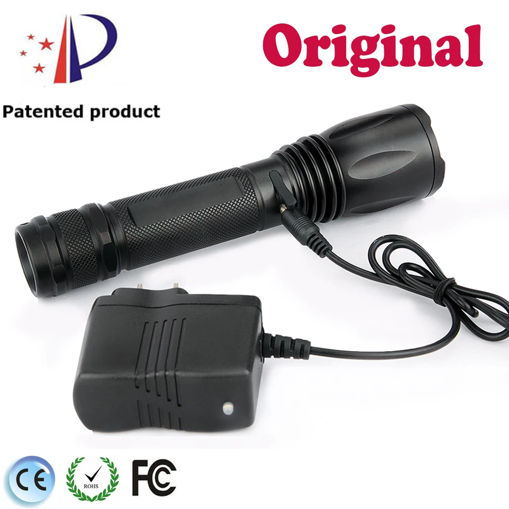 

UniqueFire Plug Rechargeable Flashlight UF-T02 1200LM Middle Button Switch Tactical Portable Camping Flashlight+Car Charger