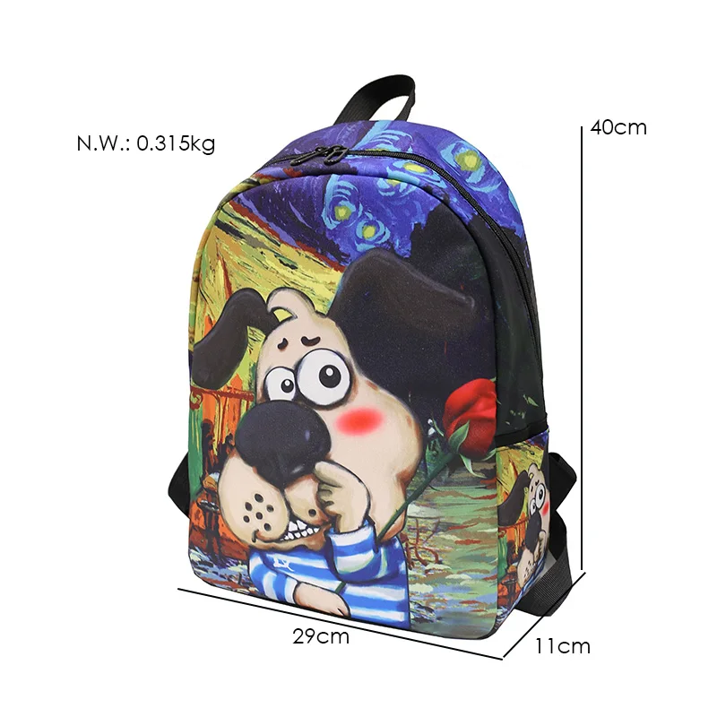Menghuo New Women Backpacks Girls School Bag 3D Cartoon Cat School Backpack Bag For Girls Printing Backpack Travel Bags Mochilas (56)