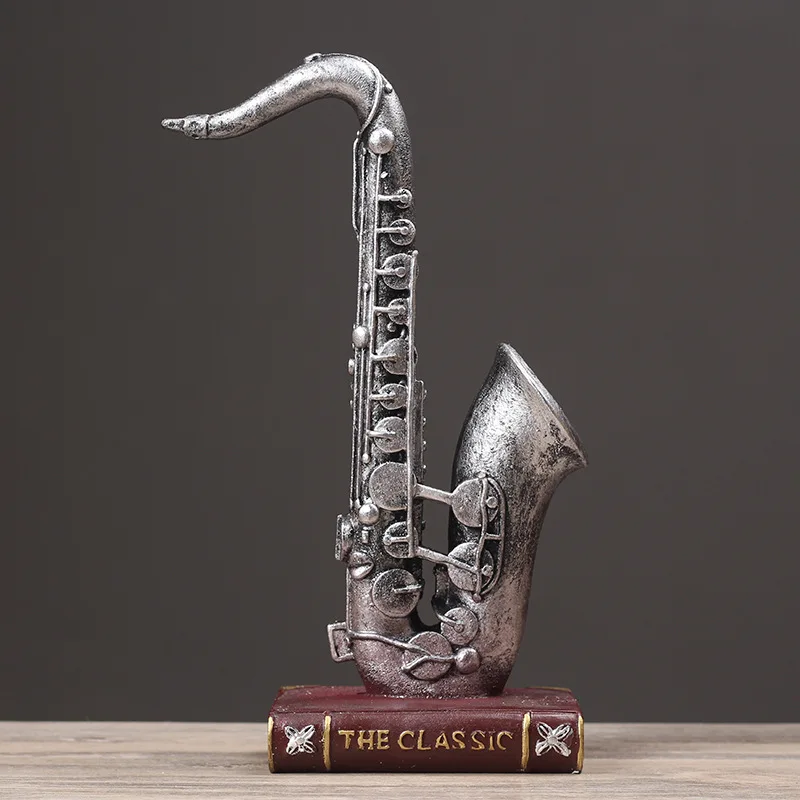 

Abstract Creative American Retro Resin Saxophone Instrument Model Bar Window Props Decoration Home Decoration Gift