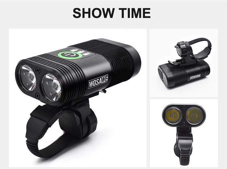 WOSAWE Waterproof 2400 Lumens Bicycle Headlights Double LED Built-in Rechargeable USB Mtb Mountain Bike Cycling Flashlights WOSAWE Waterproof 2400 Lumens Bicycle Headlights Double LED Built-in Rechargeable USB Mtb Mountain Bike Cycling Flashlights