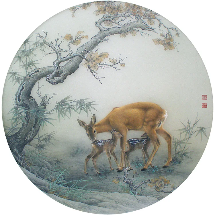 

DIY 100% Mulberry Silk Suzhou Embroidery Sets Printed Patterns Needlework Kits,mother and son 35*35cm