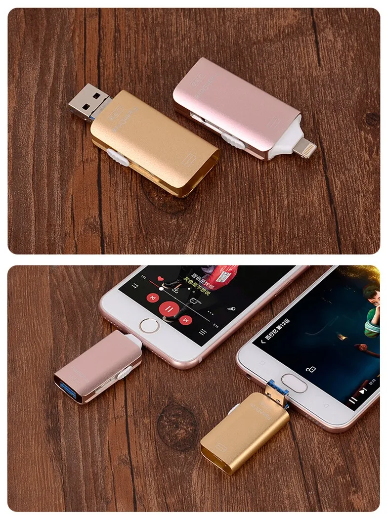 Флеш накопитель USB 3 0 для iPhone X/8/7/7 Plus/6/6s/5/SE/ipad OTG флеш HD карта памяти 16 ГБ 32 64 Гб 128 256