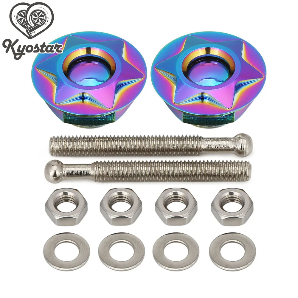 Car Quick Release Hood Bumper Pin Lock Clip Kit 2 Pieces Pair 7