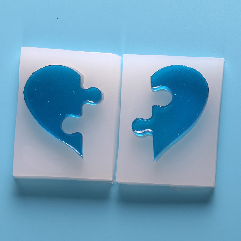 DIY Jewelry Beading Casting Mold Silicone Resin Crystal Mold Square Heart