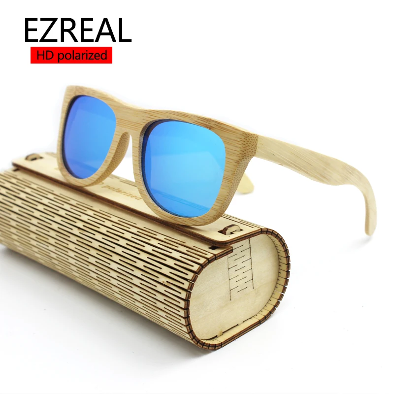 2016 men or women polarized Bamboo Wooden Sunglasses Brand Designer Mirror Original Goggles feminino oculos de sol masculino