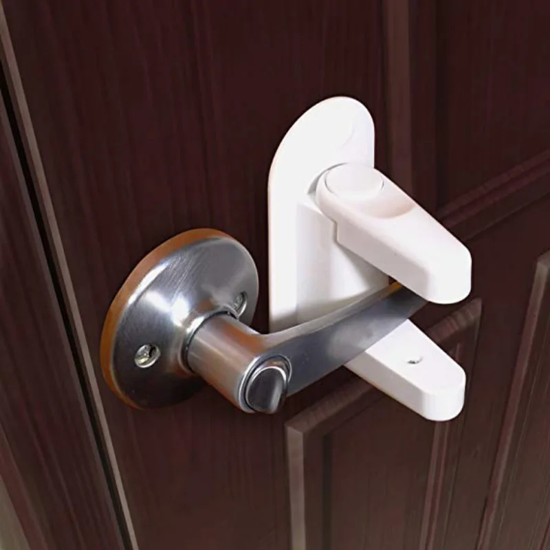 

Self-Adhesive Door Lever Lock Baby Child Proof Safety Door Handle Lever Lock Useful