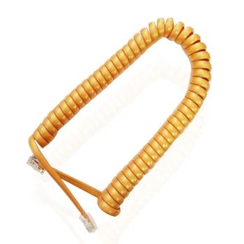 

4core Flat Telephone Line antique Yellow Black Red Grey Telephone Jumper Wire Receiver Cable telephone Curve Phone Handle Line