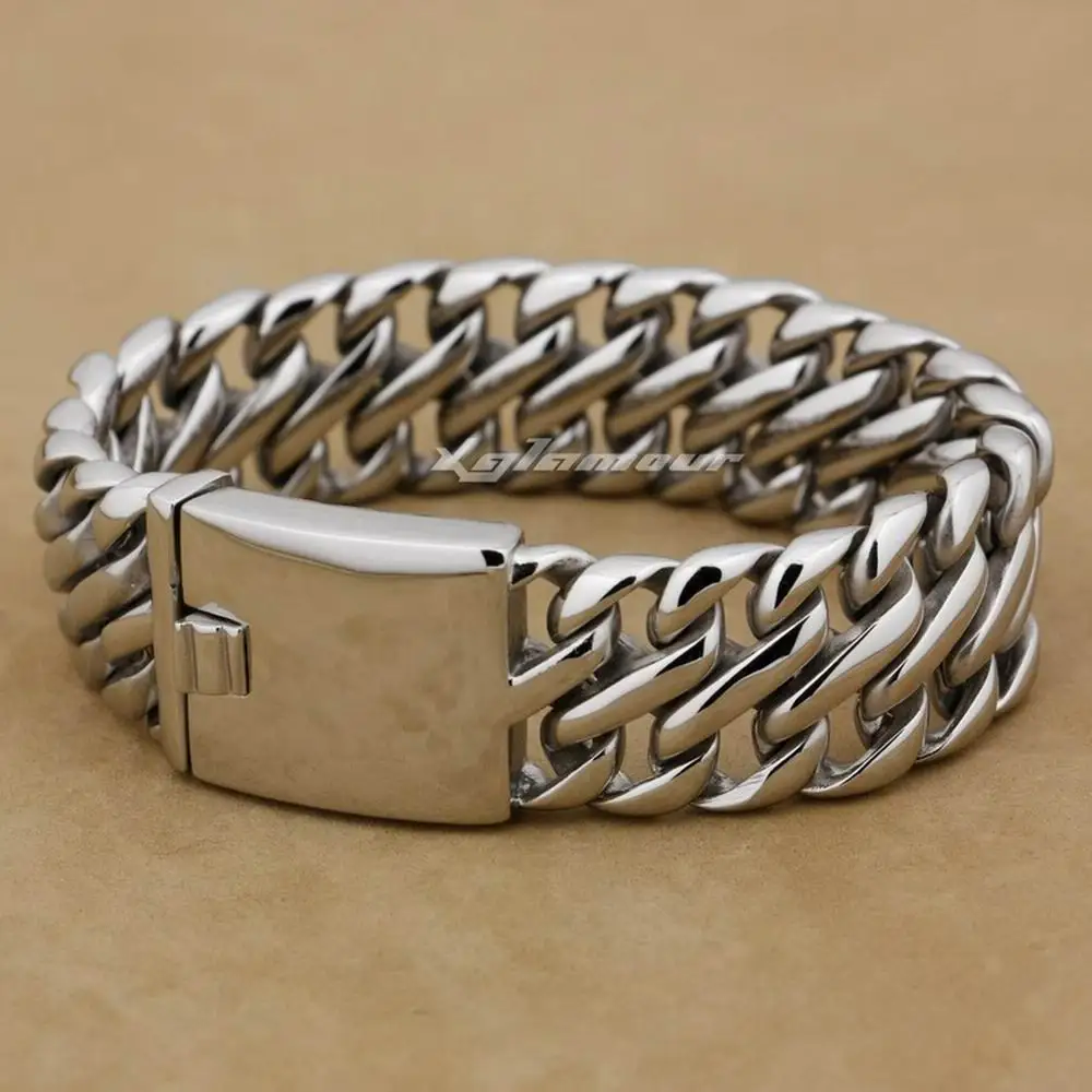 14 Lengths Huge Heavy 316L Stainless Steel Mens Biker Punk Bracelet