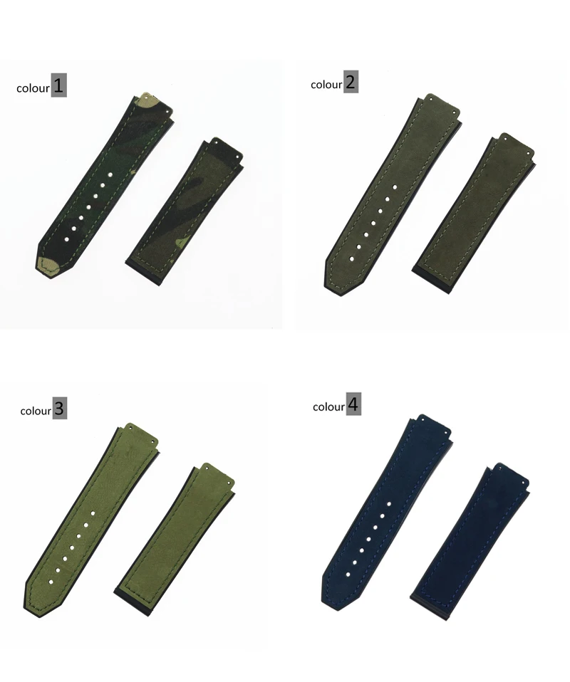 26mmx19mm leather and silicone matte straps fit the Hublot classic fusion series CHRONOGRAPH 45mm42mm watch band bracelet