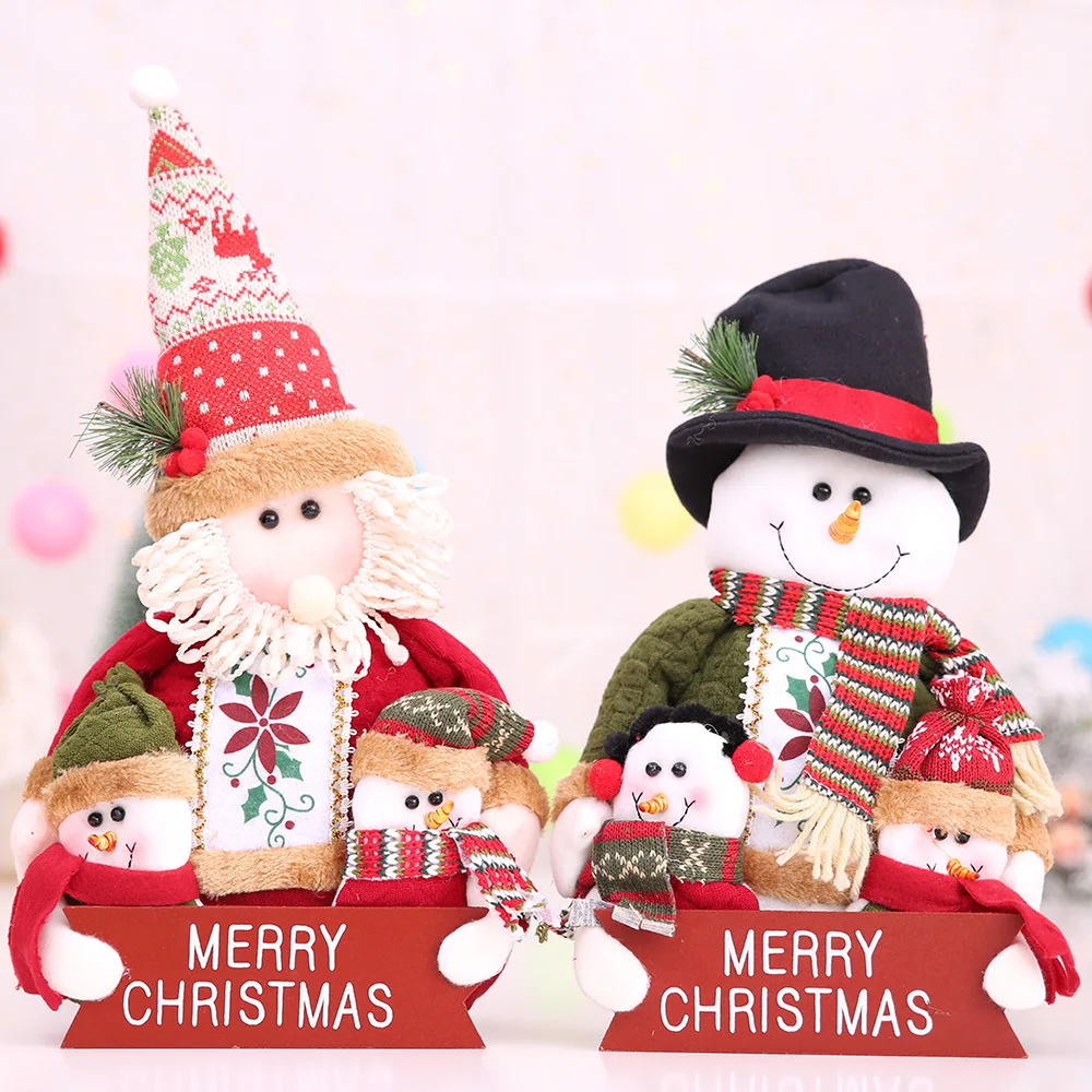 

Wholesale 2020 New Year New Merry Christmas Decorations for Home Window Santa Claus Snowman Sitting Gestures Doll Navidad Natal