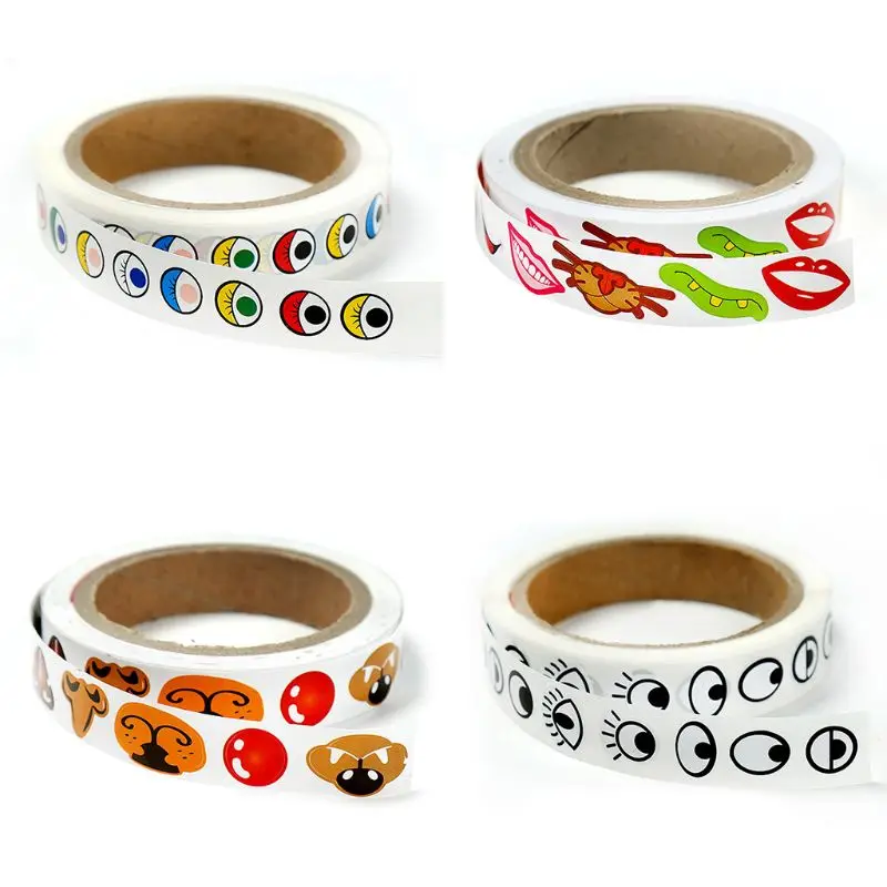

Adhesive Stickers Roll Funky Pattern Educational Toy Gifts Decor Eye/Nose/Mouth-Picture Colors Options For Birthday Office