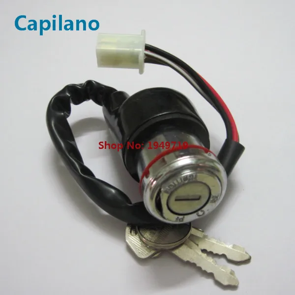 

motorcycle scooter GN125 4 wire line ignition switch power door lock set for Suzuki 125cc GN 125 electric spare parts