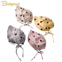 Новинка; детская шапка в горошек для девочек и мальчиков; Весенняя детская шапка; Детские хлопковые шапки; регулируемая летняя детская шляпа от солнца; 1 предмет