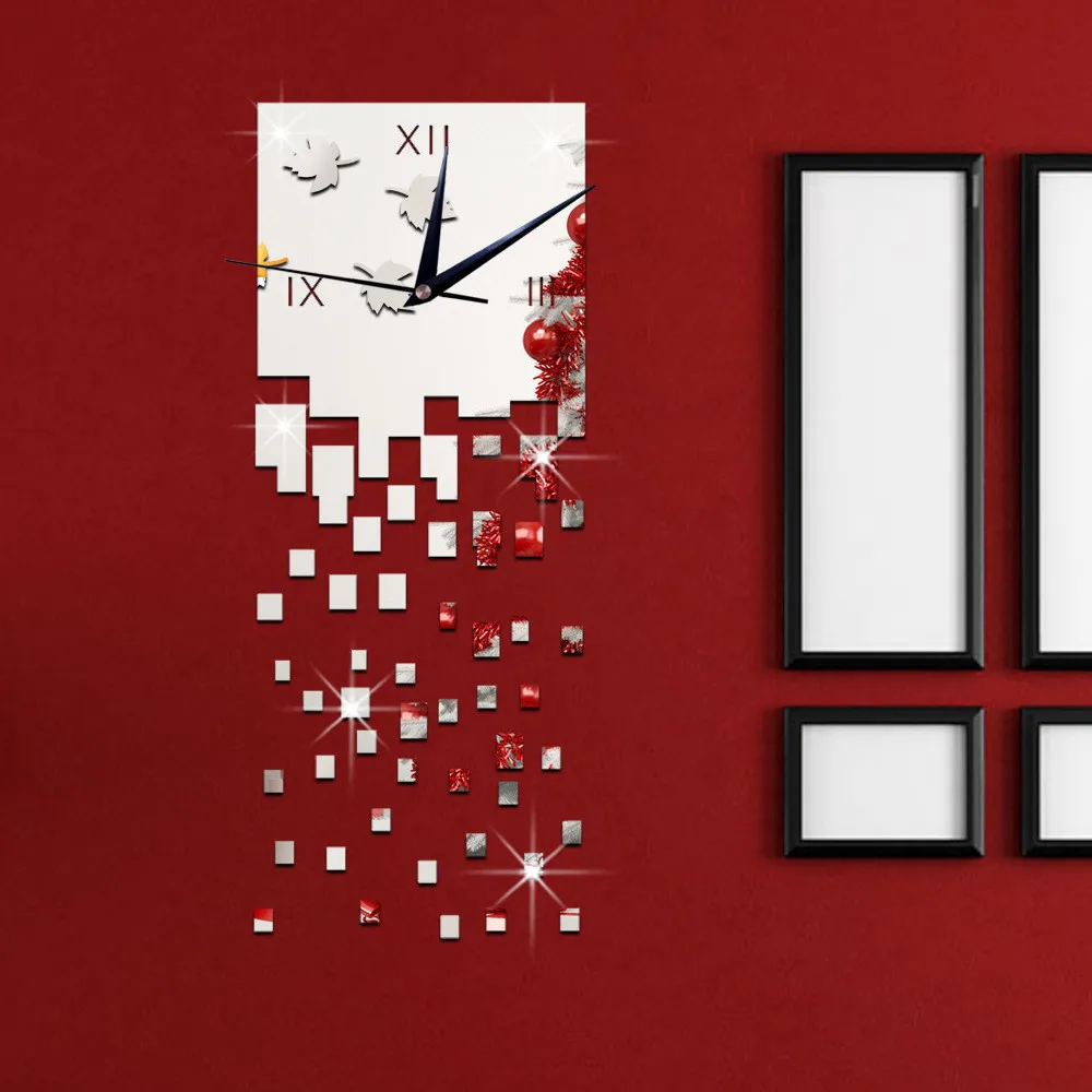 Acrylic Technology Digital Wall Clock Mirror DIY Wall Clock Bedroom