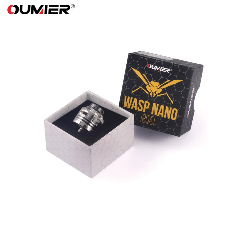 OUMIER ОСА NANO RDA большая палуба Rebuildable бак 22 мм диаметр Регулируемый нижний поток воздуха NANO RDA с полимерным цветным баком