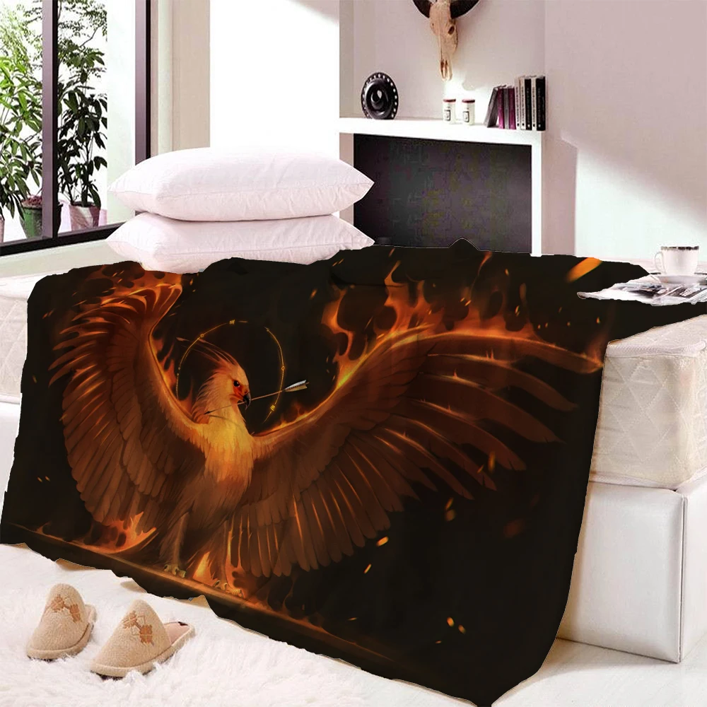 النسر نمط بارد الأسرة بطانية ناعمة ورقيقة الفانيلا بطانية أريكة تتحول لسرير الصبي فتاة المحمولة الفراش كنبة مكتب الطائرة بطّانية سفر