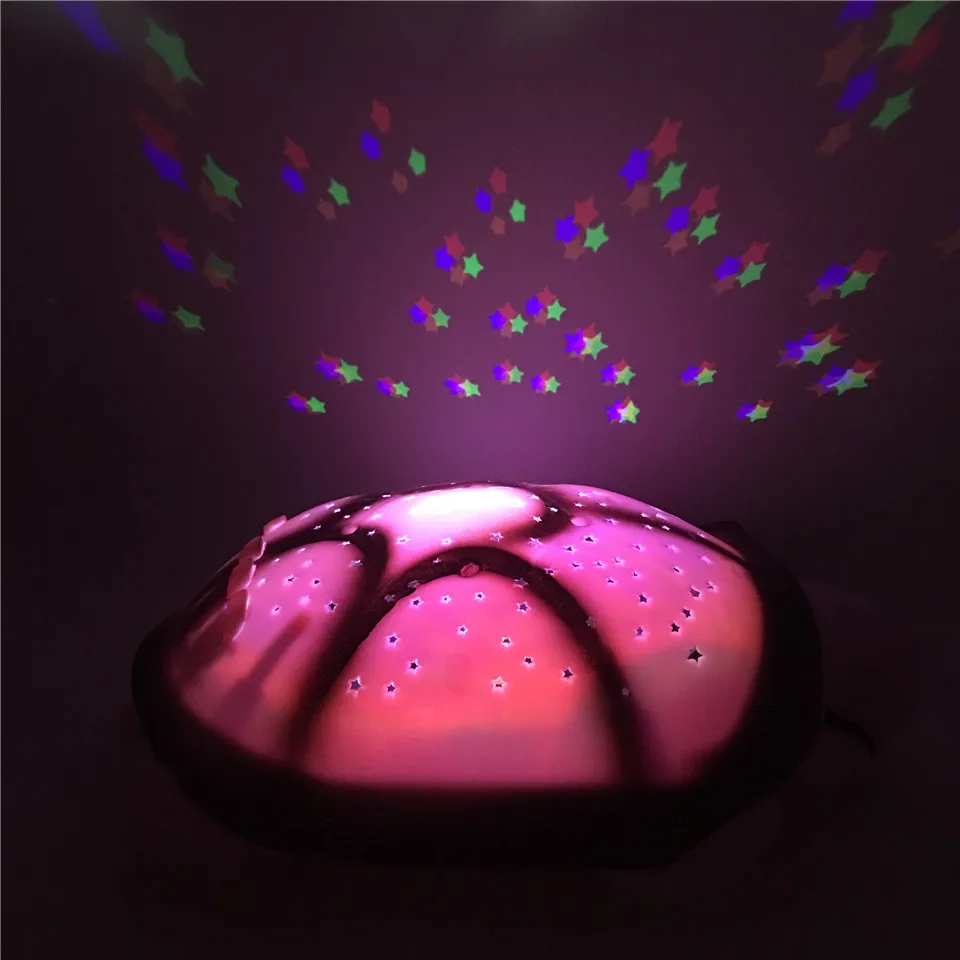 LEEDOME 3D форма черепаха ребенок ночник Розовый Синий Зеленый свет музыка луна лампа