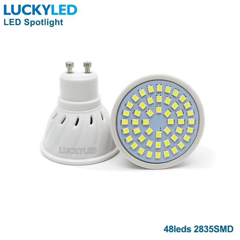 LUCKYLED Bombillas светодиодный 3W 4 Вт 5 Вт 6 Вт AC 220 В/110 В SMD 2835/5730 светодиодный прожектор GU10 для дома энергосберегающая лампа