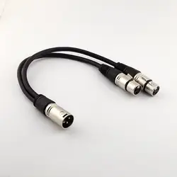 1 шт. 1FT 3Pin XLR штекер для 2 XLR Женский Y разветвитель аудио Микрофон Кабель-адаптер