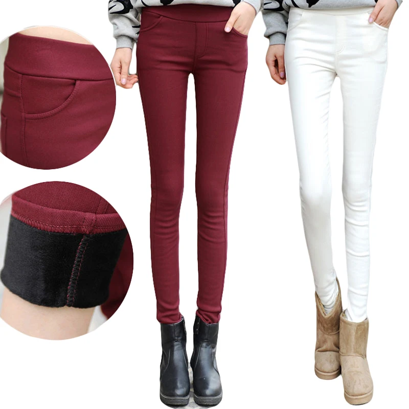 

2019 Winter Plus Size 4XL Fashion Thick Velvet Warm Cashmere Leggings Skinny High Waist Pencil Pants Slim Pantalons Mujer CM294
