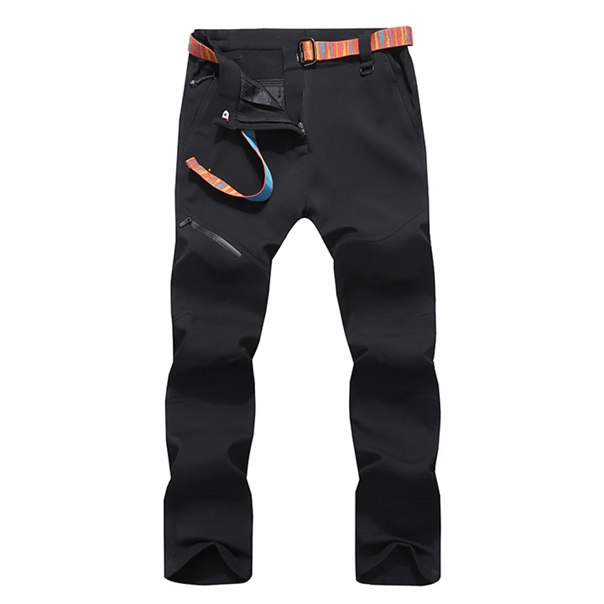 Las mujeres de los hombres de invierno de Softshell pantalones de lana térmica al aire libre impermeable senderismo Camping Trekking Camping esquí Pantalones deportes MA163