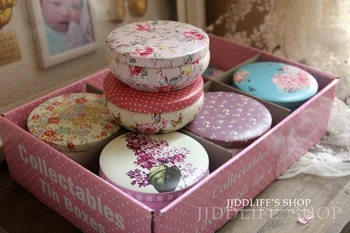 

12pc/box High quality flower tea box Metal tea caddy circle Chocolate box handmade soap box Chocolate Storage Case