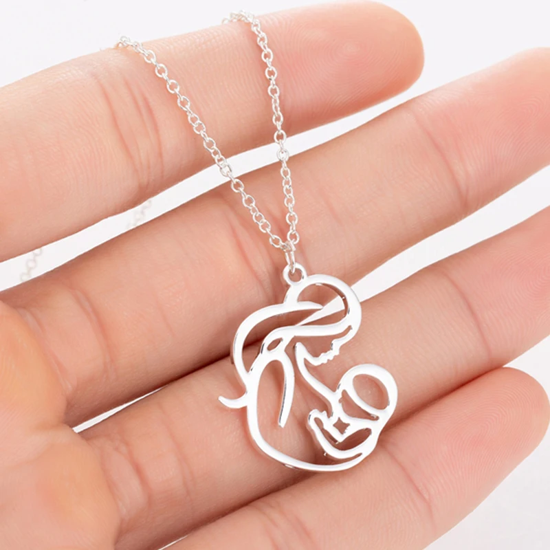 Women Charm Baby Mom Pendant Necklace Jewelry Special Mother Day Gift 