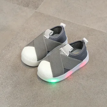 

Hot sales fashion solid classic baby sneakers all season LED lighted baby boys girls sneakers baby shoes infant tennis