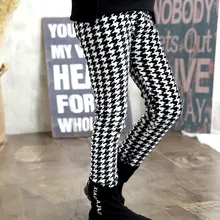 Коллекция года, модные зимние теплые плотные леггинсы для девочек узкие брюки в клетку для девочек, одежда обтягивающие брюки для маленьких девочек возрастом от 3 до 11 лет