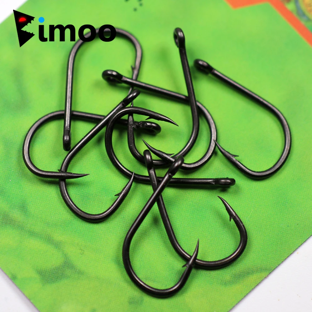 

Bimoo 100pcs #2 #4 #6 #8 Telflon Coated Beaked Tip Sharp Carp Fishing Hooks High Quality Non Reflective Dark Black Carp Hook