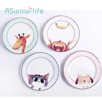 

Cartoon Ceramic Plate Creative Western Dish Home Dish Steak Fruit Plate Children Tableware Home Kitchen Supplies
