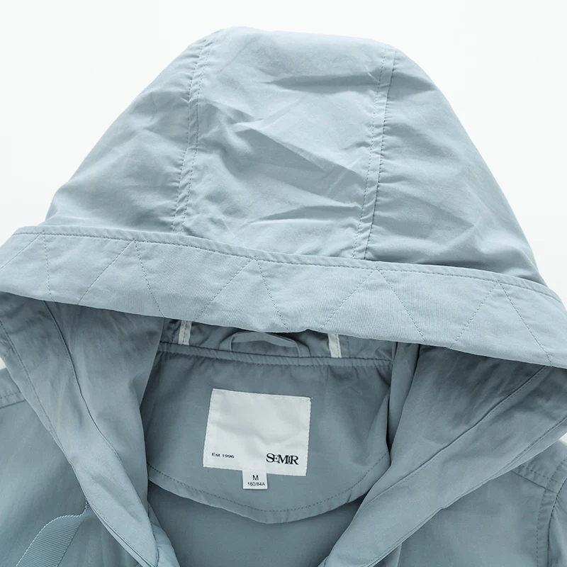 SEMIR ветровка Женская 2018 Осень Новый с капюшоном BF Стиль студентов патч вышитые