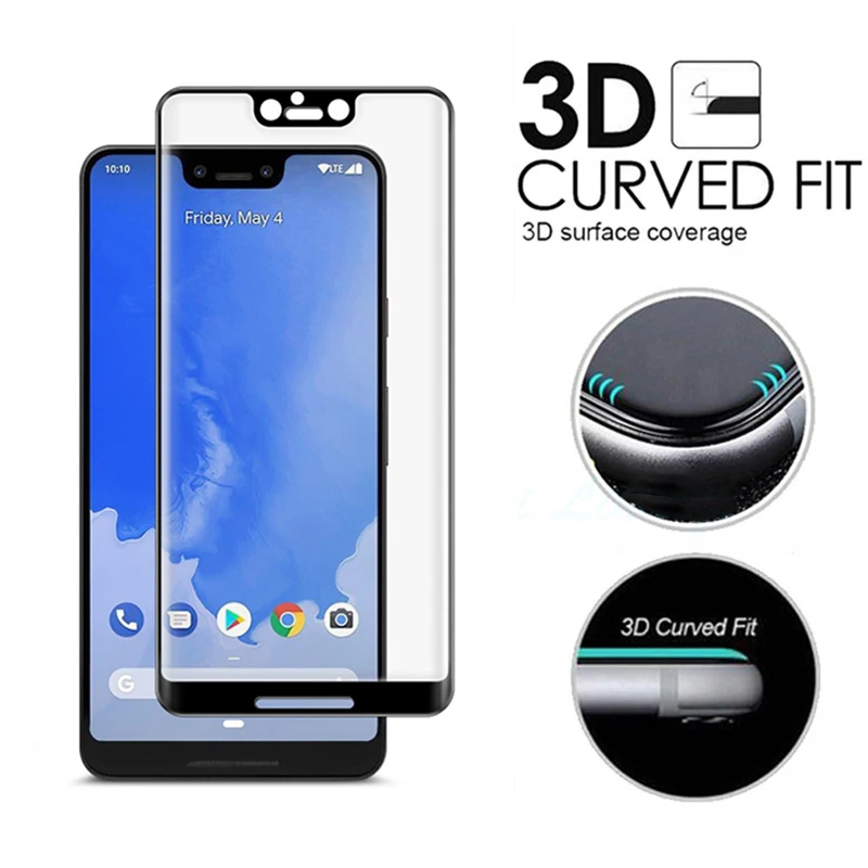 3D закаленное стекло с изогнутыми краями для Google Pixel 3 XL полное покрытие 9H Защитная пленка экрана XL|Защитные