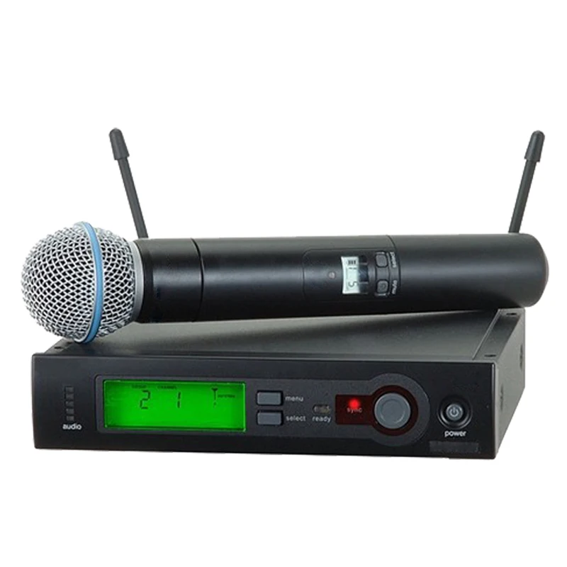 

SLX24 BETA58 58A UHF Wireless Microphone Professional Vocal Cordless Microfone with 6 pin Handheld IR Sync for Live Show