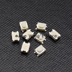 Бесплатная доставка 50 шт. SMD 4Pin 3X4X2,5 мм Белый Тактильные Такт Кнопка Микропереключатель Мгновенный