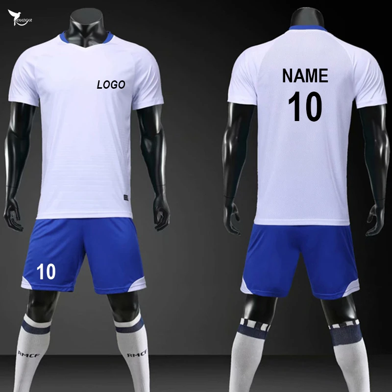 

Custom Print 2019 Men Boys Football Jersey Set Short Sleeve Soccer Suit Clothing Kids Futsal Uniforms Breathable Sport Tracksuit
