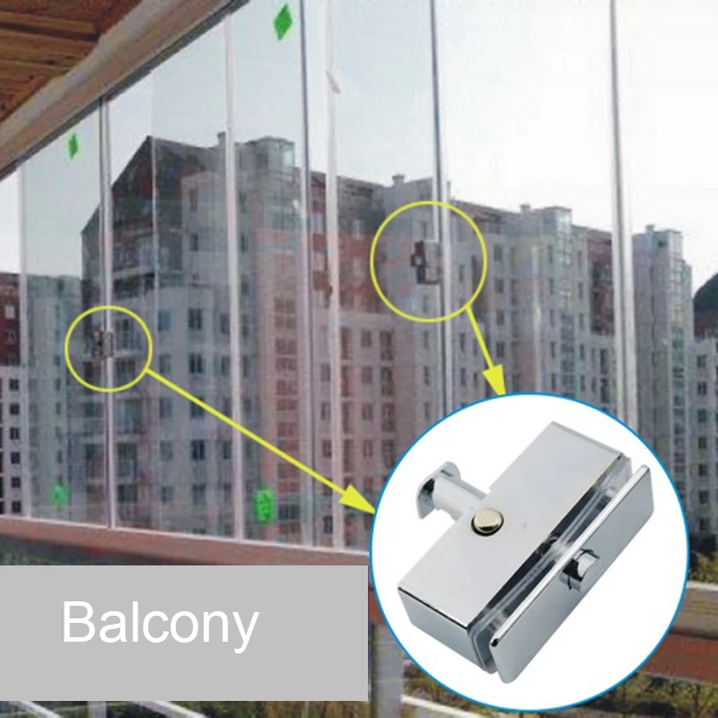 1 шт. задвижки оконные для безрамных балконных окон замок окна защита от взлома болт стекло для душевой двери промежуточный замок Защита от взлома Стекло защелки