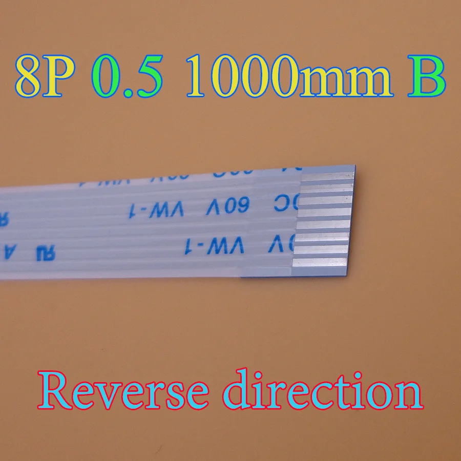 10 шт./партия Новый 8-контактный 8pin FFC FPC плоский гибкий кабель 0,5 мм Шаг 8 pin обратная Длина 1000 мм 100 см 1 метр 8 p ленточный гибкий кабель
