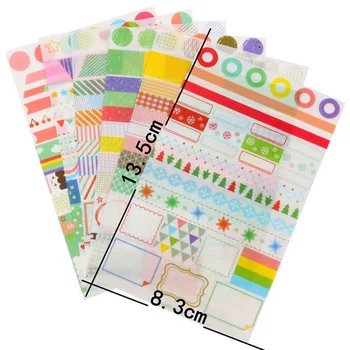 

6Sheet Memo Pads Seal Sticker Colorful Cartoon Print Sticker for Diary ScrapbookingDecor Paper Sticker