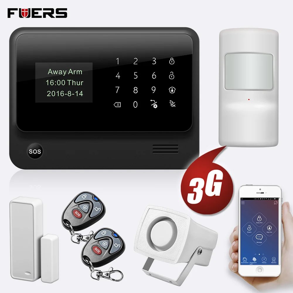 Беспроводная домашняя система охранной сигнализации FUERS Wi Fi GSM 3G G90B IOS