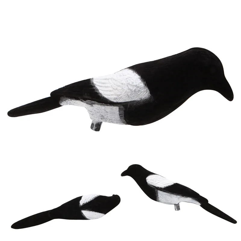 Hunting Bait Flocking Magpie Flocked Magpie Decoy Hunting Trap Bait Shooting Target Bird Realistic