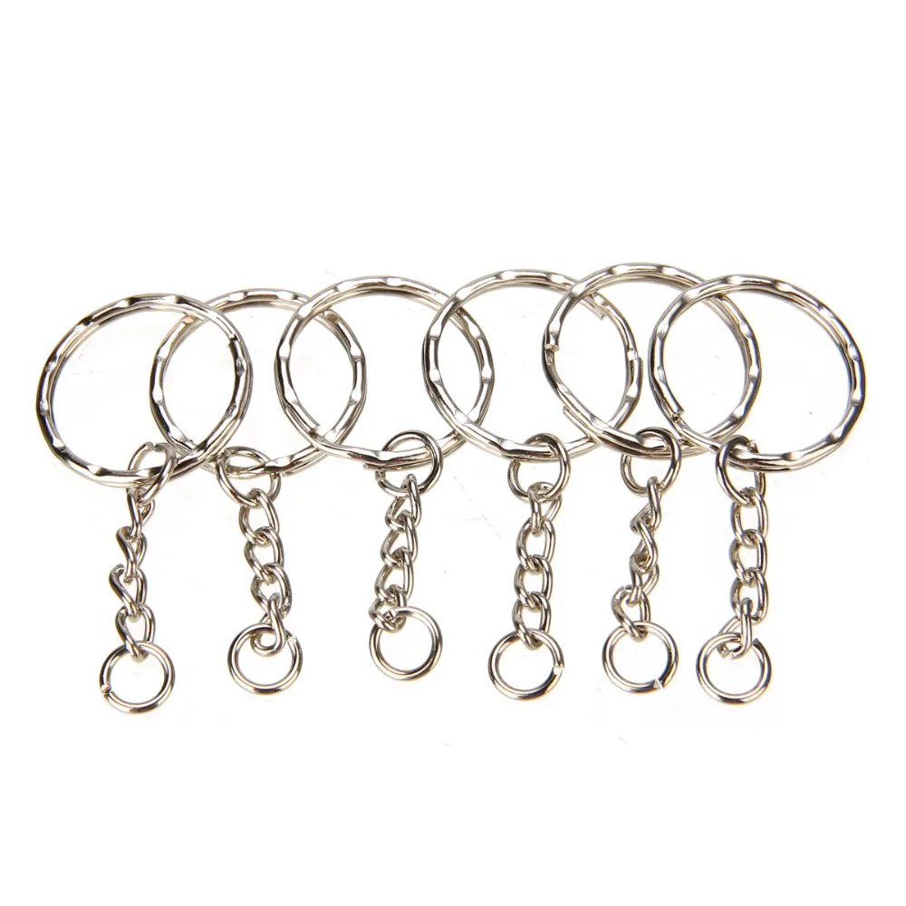 Wholesale 50x Metal Loop Rings Double Split Key Rings Clasp Connecters 25mm 