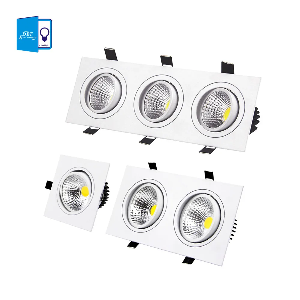 

[DBF]Super Bright LED Recessed Ceiling Lamp Square Downlight COB 7W 9W 12W 15W LED Spot light decoration led light AC 110V 220V