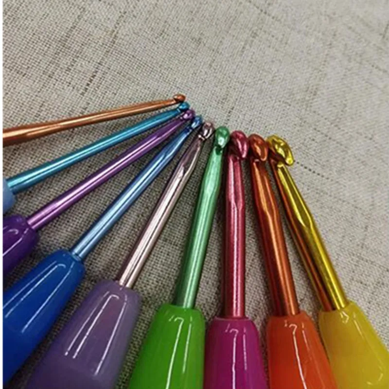 Aluminium Crochet Hook Set Metallic Crochet Needle Alumina Knitting Set For Yarn (4)