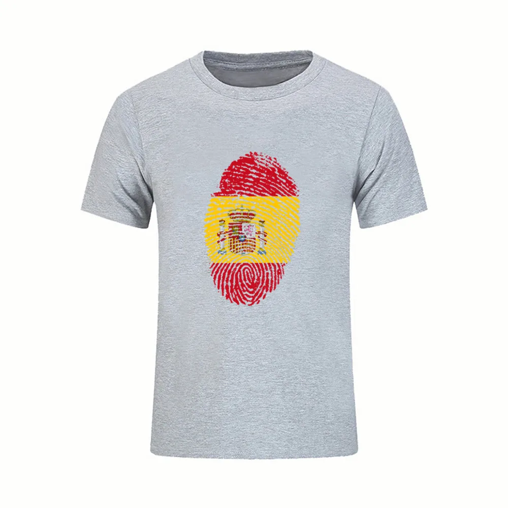 

T-Shirt Men camiseta Spain Flag Fingerprint REAL Youth Crewneck TShirt Fashion MALE Funny T Shirt For Sale madridS atletico de
