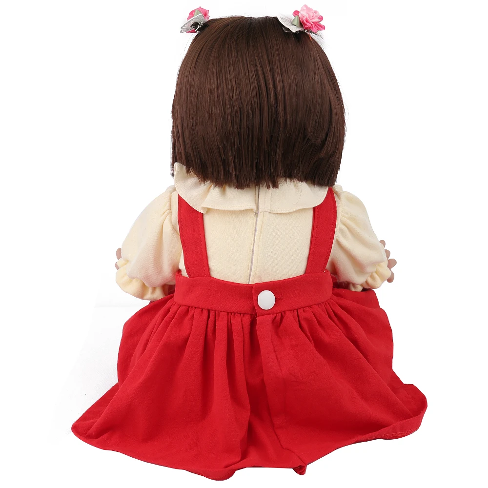 NPKDOLL 22 дюйма Reborn Doll силиконовое тело 55 см красная одежда для девочек милые игрушки